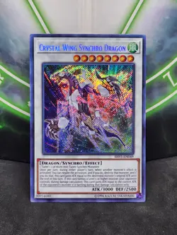 Yugioh Crystal Wing Synchro Dragon SHVI-EN049 Secret Rare 1st Edition NM - Image 1