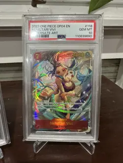 One Piece Card Game-Nefeltari Vivi Op04-118 SEC Full Art/Alt Art PSA10 Set Eng - Image 3