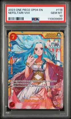 One Piece Card Game-Nefeltari Vivi Op04-118 SEC Full Art/Alt Art PSA10 Set Eng - Image 4