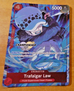 ONE PIECE ENGLISH CARD CHAMPIONSHIP HOLO GAME CARTE Trafalgar Law P-017 EN MINT - Image 1