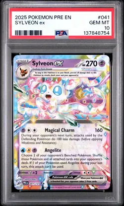 2025 POKEMON PRE EN-PRISMATIC EVOLUTIONS #041 SYLVEON EX PSA 10 - Image 1