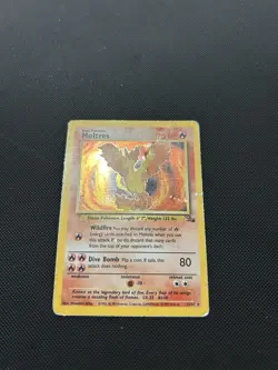 Moltres 12/62 | Base Set Fossil | Holo Pokemon Card HP - Image 2
