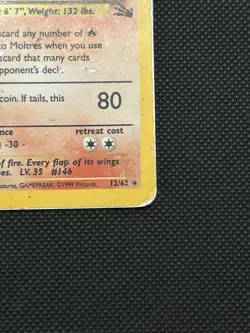 Moltres 12/62 | Base Set Fossil | Holo Pokemon Card HP - Image 5
