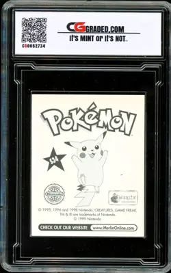 1999 Pokemon Topps Merlin SPECIAL GLITTER HOLO PRISM Sticker S34 Joy CG 10 GEM - Image 2