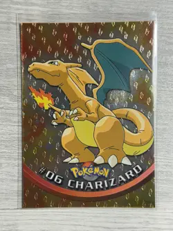 Pokemon Topps 1999 Charizard #6 Holo Embossed Flames Foil Black Logo NM Card - Image 1