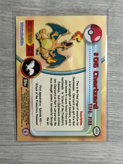 Pokemon Topps 1999 Charizard #6 Holo Embossed Flames Foil Black Logo NM Card - Image 2