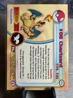 Pokemon Topps 1999 Charizard #6 Holo Embossed Flames Foil Black Logo NM Card - Image 5