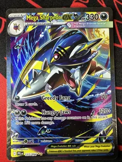 Mega Sharpedo ex 127/094 Special Illustration SIR Pokemon Phantasmal Flames NM - Image 1