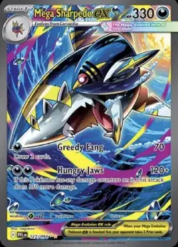 Mega Sharpedo ex 127/094 Special Illustration SIR Pokemon Phantasmal Flames NM - Image 1