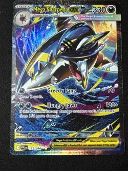 Mega Sharpedo ex 127/094 Phantasmal Flames Pokemon Special Illustration Rare SIR - Image 1