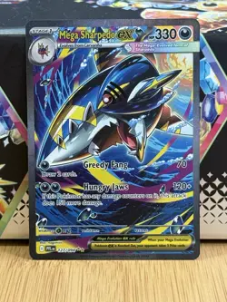 Mega Sharpedo ex 127/094 Special Illustration SIR Pokemon Phantasmal Flames NM - Image 1