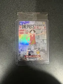 One Piece Monkey D. Luffy US Voyage College Basketball Promo Card - Image 1