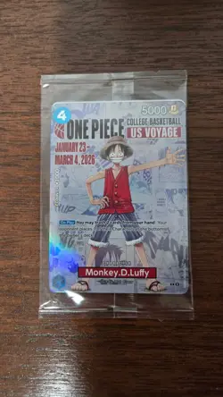 One Piece Card Game Monkey D. Luffy College Basketball Promo SEALED - Image 1