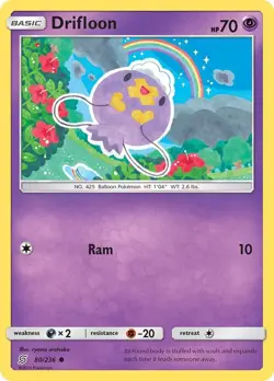 Drifloon Common SM - Unified Minds 80/236 NM English Pokemon Card - Image 1