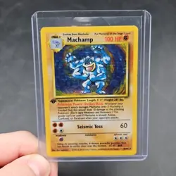 Pokemon TCG Machamp Holo Rare 1st Edition Card Base Set 8/102 - Image 1