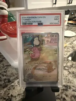 Pokemon Chansey Holo Illustration TCG Card 187/167 Twilight Masquerade PSA 9 - Image 1