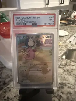Pokemon Chansey Holo Illustration TCG Card 187/167 Twilight Masquerade PSA 9 - Image 3