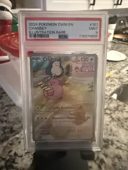 Pokemon Chansey Holo Illustration TCG Card 187/167 Twilight Masquerade PSA 9 - Image 5