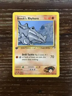 Brock's Rhyhorn 70/132 - 1ST EDITION - Gym Heroes - Pokemon Card - Image 1