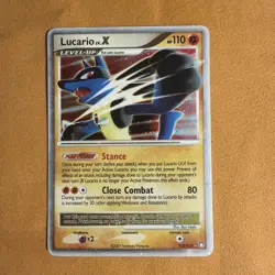 Pokemon TCG Lucario LV.X Holofoil Card Mysterious Treasures 122/123 - Image 1
