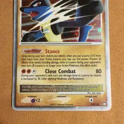 Pokemon TCG Lucario LV.X Holofoil Card Mysterious Treasures 122/123 - Image 3