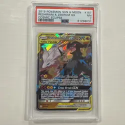 Pokemon TCG Reshiram & Zekrom GX Tag Team Holo Card Cosmic Eclipse #157/236 PSA7 - Image 1