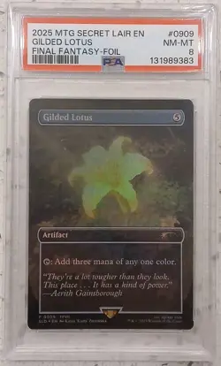 2025 MTG FINAL FANTASY SECRET LAIR GILDED LOTUS FOIL PSA 8 - Image 1