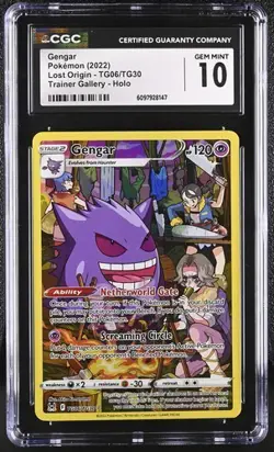 Gengar Trainer Gallery Holo CGC 10 GEM MINT Pokemon (2022) Lost Origin TG06/TG30 - Image 1