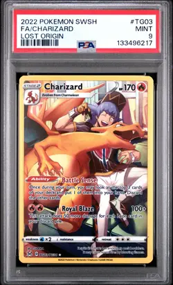 PSA 9 Charizard TG03 SWSH11: Lost Origin Trainer Gallery Ultra Rare Pokemon Card - Image 1