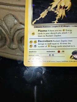 🔥Pokemon TCG 2000 Rocket's Zapdos 15/132 Gym Challenge Holo - Image 2