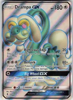 Pokemon Drampa GX (Full Art) 142/145 SM - Guardians Rising Ultra Rare NM - Image 1