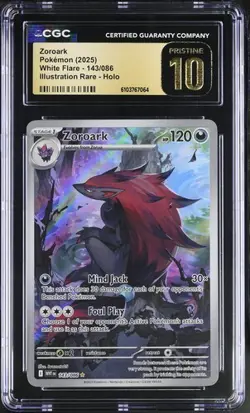 Zoroark *CGC PRISTINE 10* Illustration Rare *#143* White Flare * Pokemon - Image 1