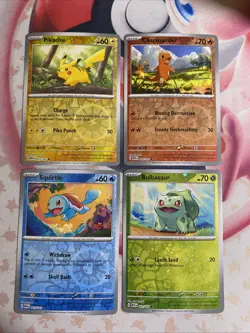 COSTCO Pokemon 151 Cosmo Holo Promo set Pikachu Squirtle Charmander Bulbasaur - Image 1