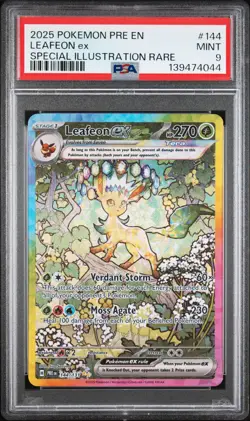 2025 POKEMON PRE EN-PRISMATIC EVOLUTIONS #144 LEAFEON EX PSA 9 - Image 1