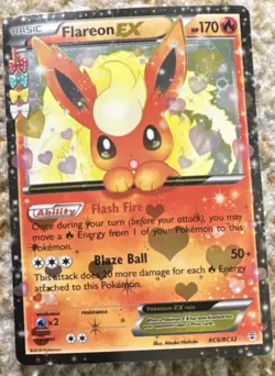 Pokemon TCG Flareon EX RC6/RC32 Generations Ultra Rare Full Art Holo - Image 1