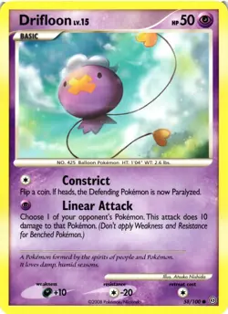 Pokemon TCG Drifloon 58/100 Common Stormfront VLP - Image 1
