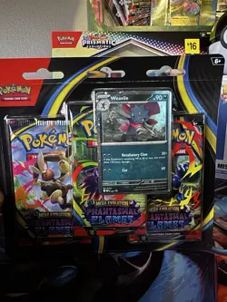 NEW Pokemon TCG Phantasmal Flames 3 Pack Blister w/ Random Promo Sealed Booster - Image 1