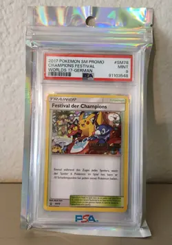 2017 Pokemon GERMAN World Championships Festival of Champions SM78 PSA 9 MINT - Image 2