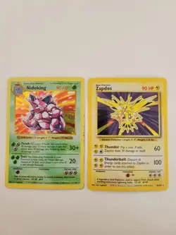 Pokemon Nidoking Holo Rare Shadowless 11/102 Base Set Vintage 1999 And Zapdos - Image 1