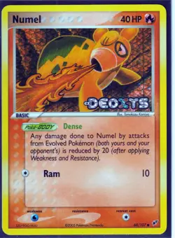 VINTAGE POKEMON 2005 NUMEL 68/107 Ex DEOXYS-HOLO BLEED ERROR- REV HOLO -STAMPED - Image 1