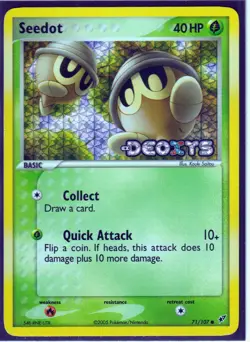 VINTAGE POKEMON 2005 SEEDOT 71/107 Ex DEOXYS - REVERSE HOLO -STAMPED - NM/LP - Image 1