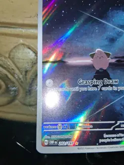 🔥tcg pokemon Cleffa 202/197 SV03: Obsidian Flames Holo Illustrator Rare - Image 3