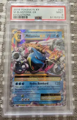 Blastoise EX Pokemon TCG 2016 Evolutions 22/108 PSA 9 MINT - Image 1