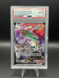 Pokemon TCG 2022 Sword & Shield Rayquaza VMAX Silver Tempest GM MT PSA 10 - Image 1