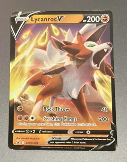 2022 Pokemon Lycanroc V SWSH199 Full Art Black Star Promo Ultra Rare Holo - Image 1