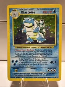 Pokemon TCG Base Set Blastoise Holo 2/102 - Image 1