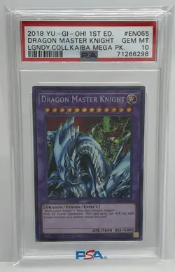 Yugioh PSA 10 GEM MINT Dragon Master Knight LCKC-EN065 1st Edition Secret Rare - Image 1