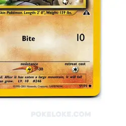 Larvitar - 57/75 - 1st EDITION - Neo Discovery - Pokemon TCG - [NM] - Image 3