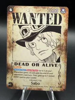 One Piece Sabo Wanted Poster OP13-120 Alt Art Black SEC SP EN - Image 1