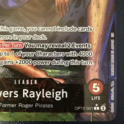 Silvers Rayleigh (Alternate Art) OP12-001 Legacy of the Master Foil - Image 4